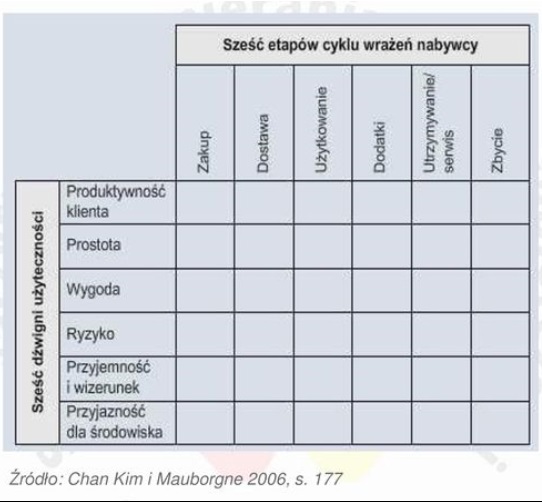 Strategia błękitnego oceanu, przykłady, Mapa użyteczności dla klienta