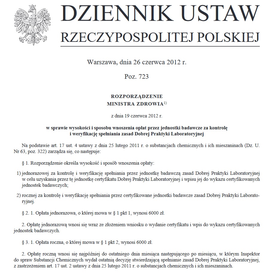 Dobra praktyka laboratoryjna (GLP) (DPL) Przeprowadzanie badań zgodnie z zasadami dobrej praktyki 59