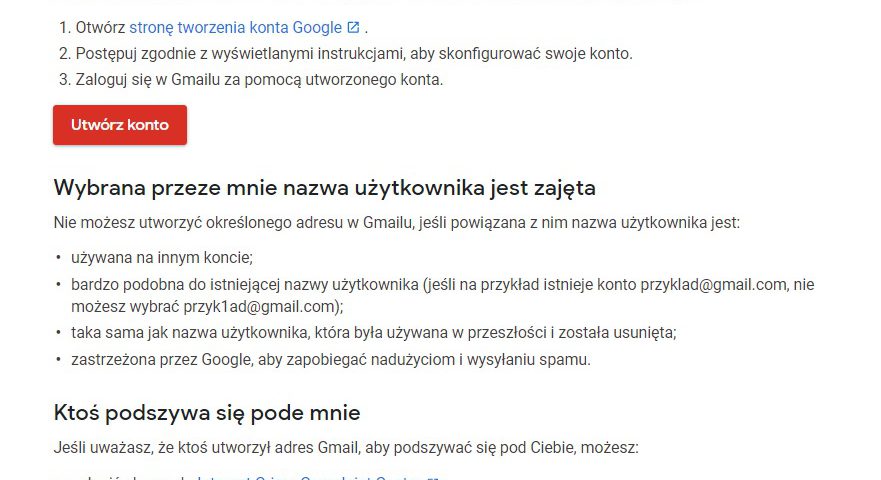 Gmail nowe Konto google bez telefonu (poczta e-mail, tworzenie konta Google) 4 zakłądanie konta google gmail bez telefonu